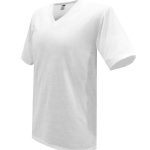 CAMISETA ALGODON CUELLO EN V - BLANCA