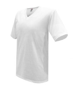 CAMISETA ALGODON CUELLO EN V - BLANCA