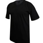 CAMISETA ALGODON/ELASTANO CUELLO EN V - NEGRA