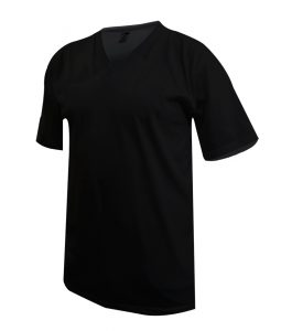 CAMISETA ALGODON/ELASTANO CUELLO EN V - NEGRA